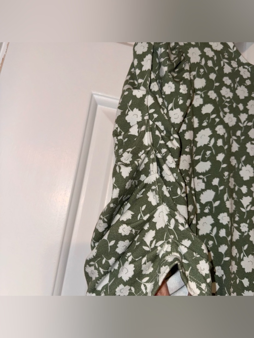 Free People Rosie Midi Dress Green white Floral Knit Open Back buckle S - Picture 10 of 16